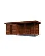 Lugarde Select Modern | Tuinhuis Lelystad met Veranda Rechts 300 + 400 x 300 | Bruin Geolied