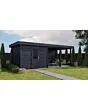 Lugarde Select Modern | Tuinhuis Lelystad met Veranda Rechts 300 + 400 x 300 | Zwart Geolied