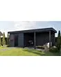 Lugarde Select Modern | Tuinhuis Lelystad met Veranda Rechts 300 + 400 x 300 | Zwart Geolied