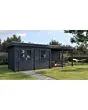 Lugarde Select Modern | Tuinhuis Dronten met Veranda Rechts 388 + 400 x 250 | Zwart Geolied