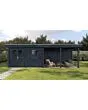 Lugarde Select Modern | Tuinhuis Dronten met Veranda Rechts 388 + 400 x 250 | Zwart Geolied