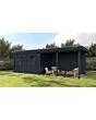 Lugarde Select Modern | Tuinhuis Dronten met Veranda Rechts 388 + 400 x 250 | Zwart Geolied