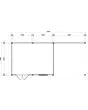 Lugarde Select Modern | Tuinhuis Emmen met Veranda Rechts 388 + 300 x 300 | Zwart Geolied