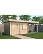 Lugarde Select Modern | Tuinhuis Emmen met Veranda Rechts 388 + 300 x 300 | Onbehandeld