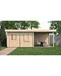 Lugarde Select Modern | Tuinhuis Emmen met Veranda Rechts 388 + 300 x 300 | Onbehandeld