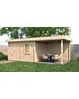 Lugarde Select Modern | Tuinhuis Emmen met Veranda Rechts 388 + 300 x 300 | Onbehandeld