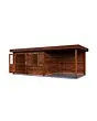 Lugarde Select Modern | Tuinhuis Emmen met Veranda Rechts 388 + 300 x 300 | Bruin Geolied