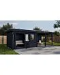 Lugarde Select Modern | Tuinhuis Zutphen met Veranda Rechts 388 + 400 x 300 | Zwart Geolied