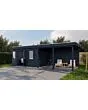 Lugarde Select Modern | Tuinhuis Zutphen met Veranda Rechts 388 + 400 x 300 | Zwart Geolied