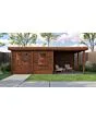 Lugarde Select Modern | Tuinhuis Almere met Veranda Rechts 388 + 300 x 388 | Bruin Geolied