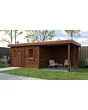 Lugarde Select Modern | Tuinhuis Almere met Veranda Rechts 388 + 300 x 388 | Bruin Geolied