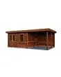 Lugarde Select Modern | Tuinhuis Almere met Veranda Rechts 388 + 300 x 388 | Bruin Geolied