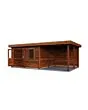 Lugarde Select Modern | Tuinhuis Almere met Veranda Rechts 388 + 300 x 388 | Bruin Geolied