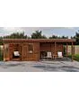 Lugarde Select Modern | Tuinhuis Amstelveen met Veranda Rechts 388 + 400 x 388 | Bruin Geolied