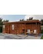 Lugarde Select Modern | Tuinhuis Amstelveen met Veranda Rechts 388 + 400 x 388 | Bruin Geolied