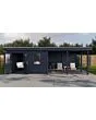 Lugarde Select Modern | Tuinhuis Amstelveen met Veranda Rechts 388 + 400 x 388 | Zwart Geolied