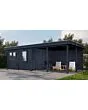 Lugarde Select Modern | Tuinhuis Amstelveen met Veranda Rechts 388 + 400 x 388 | Zwart Geolied