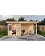 Lugarde Select Modern | Tuinhuis Vught met Veranda Rechts 250 + 300 x 250 | Onbehandeld