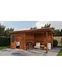 Lugarde Select Modern | Tuinhuis Vught met Veranda Rechts 250 + 300 x 250 | Bruin Geolied