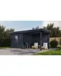 Lugarde Select Modern | Tuinhuis Vught met Veranda Rechts 250 + 300 x 250 | Zwart Geolied