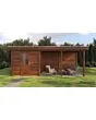 Lugarde Select Modern | Tuinhuis Dordrecht met Veranda Rechts 250 + 400 x 250 | Bruin Geolied