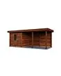 Lugarde Select Modern | Tuinhuis Dordrecht met Veranda Rechts 250 + 400 x 250 | Bruin Geolied