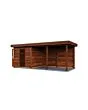 Lugarde Select Modern | Tuinhuis Dordrecht met Veranda Rechts 250 + 400 x 250 | Bruin Geolied