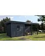 Lugarde Select Modern | Tuinhuis Dordrecht met Veranda Rechts 250 + 400 x 250 | Zwart Geolied