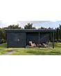 Lugarde Select Modern | Tuinhuis Dordrecht met Veranda Rechts 250 + 400 x 250 | Zwart Geolied