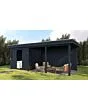 Lugarde Select Modern | Tuinhuis Dordrecht met Veranda Rechts 250 + 400 x 250 | Zwart Geolied