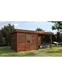 Lugarde Select Modern | Tuinhuis Tilburg met Veranda Rechts 300 + 300 x 250 | Bruin Geolied