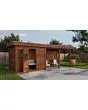 Lugarde Select Modern | Tuinhuis Apeldoorn met Veranda Rechts 300 + 400 x 250 | Bruin Geolied