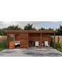 Lugarde Select Modern | Tuinhuis Apeldoorn met Veranda Rechts 300 + 400 x 250 | Bruin Geolied