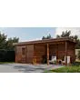 Lugarde Select Modern | Tuinhuis Apeldoorn met Veranda Rechts 300 + 400 x 250 | Bruin Geolied