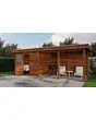 Lugarde Select Modern | Tuinhuis Apeldoorn met Veranda Rechts 300 + 400 x 250 | Bruin Geolied