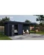 Lugarde Select Modern | Tuinhuis Apeldoorn met Veranda Rechts 300 + 400 x 250 | Zwart Geolied