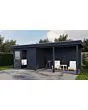 Lugarde Select Modern | Tuinhuis Apeldoorn met Veranda Rechts 300 + 400 x 250 | Zwart Geolied