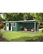 Outdoor Life Products | Tuinhuis met Overkapping Aida 760 x 275 | Gecoat | Platinum Grey-Wit