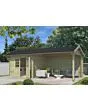 Outdoor Life Products | Tuinhuis met Overkapping Maribel 680 x 300 | Geïmpregneerd | Olijfgroen