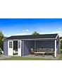 Outdoor Life Products | Tuinhuis met Overkapping Octavio 681 x 380 | Gecoat | Platinum Grey-Wit