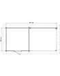 Lugarde Select | Tuinhuis Deventer met Overkapping Rechts 250 + 300 x 250 | Keteldruk Grijs