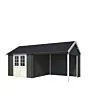 Outdoor Life Products | Tuinhuis met Overkapping Fraya 570 x 275 | Gecoat | Carbon Grey-Wit