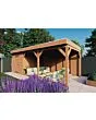 Fonteyn | Tuinhuis met Overkapping Traditioneel 7300 x 3300 | Onbehandelde Douglas Wanden