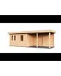 Lugarde Select Modern | Tuinhuis Dronten met Veranda Rechts 388 + 400 x 250 | Zwart Geolied