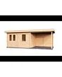 Lugarde Select Modern | Tuinhuis Emmen met Veranda Rechts 388 + 300 x 300 | Zwart Geolied