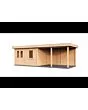 Lugarde Select Modern | Tuinhuis Zutphen met Veranda Rechts 388 + 400 x 300 | Zwart Geolied