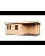 Lugarde Select Modern | Tuinhuis Almere met Veranda Rechts 388 + 300 x 388 | Bruin Geolied