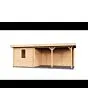 Lugarde Select | Tuinhuis Ede met Overkapping Rechts 250 + 400 x 250 | Keteldruk Bruin