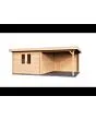 Lugarde Select | Tuinhuis Tiel met Overkapping Rechts 300 + 300 x 400 | Onbehandeld
