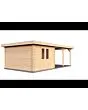 Lugarde Select | Tuinhuis Culemborg met Overkapping Rechts 300 + 400 x 400 | Keteldruk Bruin